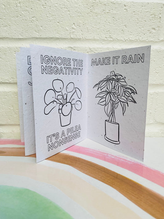 Motivational Plants Plantable Colouring Book