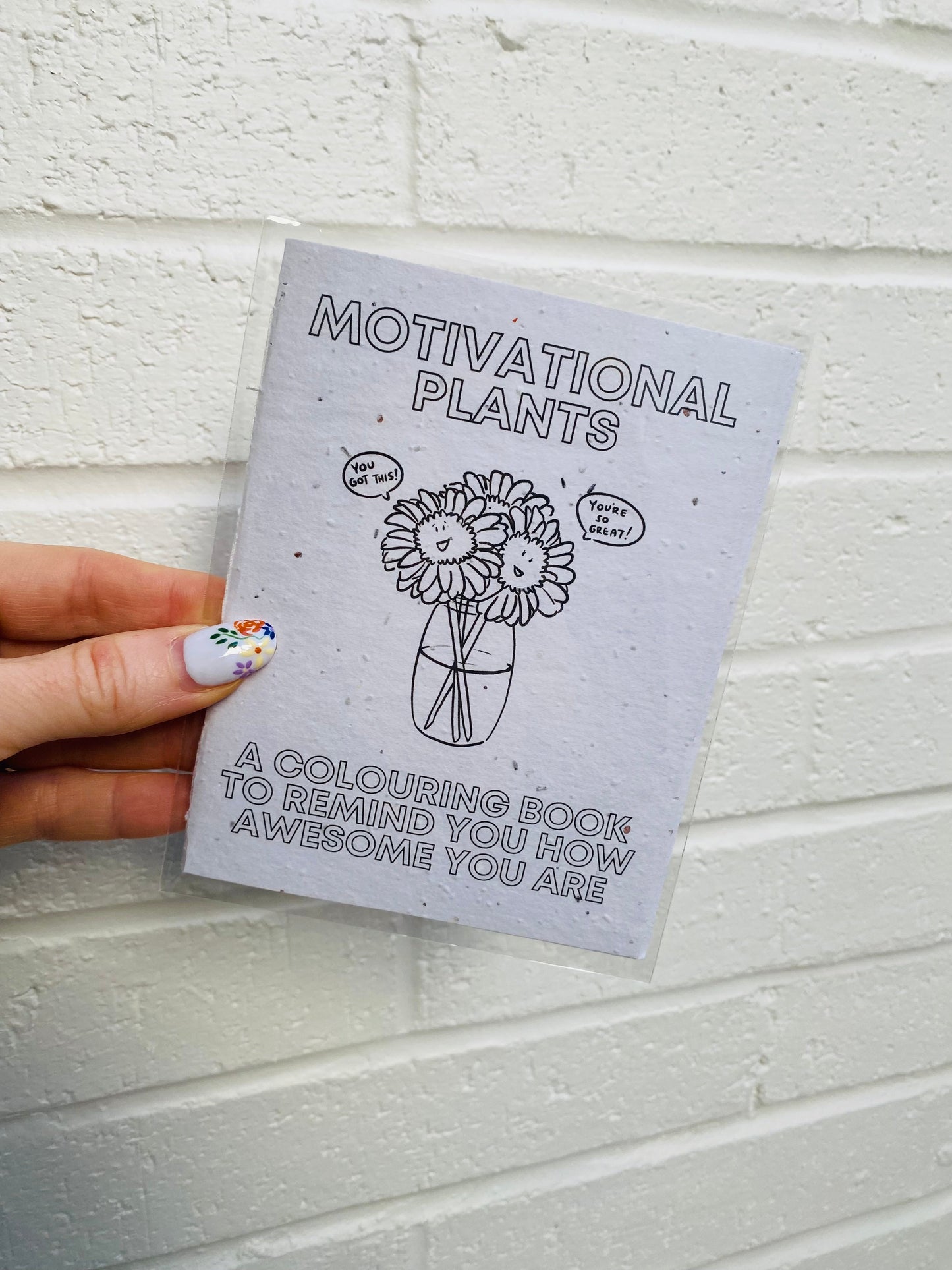 Motivational Plants Plantable Colouring Book